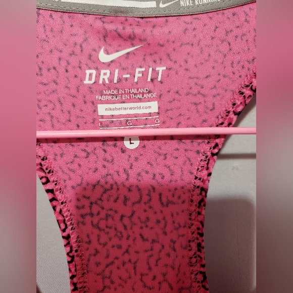 Nike Drifit Pink Cheetah Print Racer Back Tank Large - Picture 3 of 12